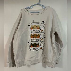 NOR Cream Sweatshirt with Santa Mug Design
